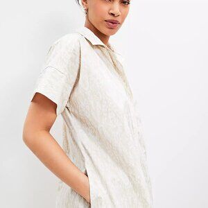 Ann Taylor LOFT Ikat Short Sleeve Pocket Shirtdress